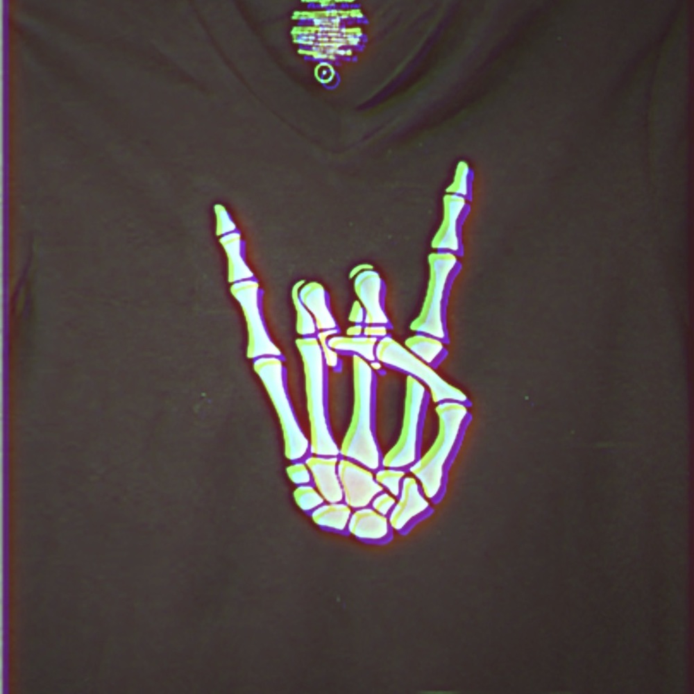 Custom rock on skeleton tshirt